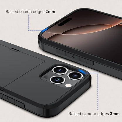 🔒 أنتي شوك أيفون  مع محفظة بطاقات مخفية🕵️‍♂️ iPhone Antichoc avec Porte-Cartes Caché 💳