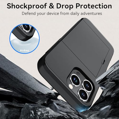 🔒 أنتي شوك أيفون  مع محفظة بطاقات مخفية🕵️‍♂️ iPhone Antichoc avec Porte-Cartes Caché 💳