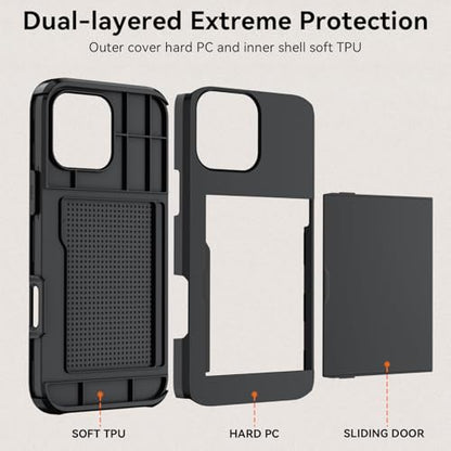 🔒 أنتي شوك أيفون  مع محفظة بطاقات مخفية🕵️‍♂️ iPhone Antichoc avec Porte-Cartes Caché 💳